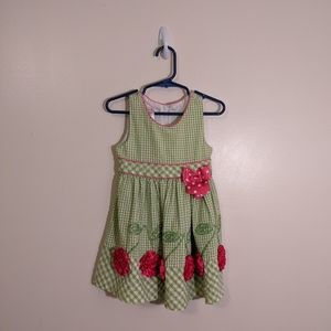 Jessica Ann Toddler Gingham Preppy Boho Floral Easter Summer Dress